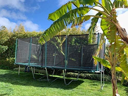 Galactic Xtreme Rectangle Gymnastics Trampoline 13x23 with Net Black and Green