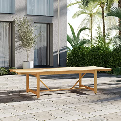 Brampton Azores 9-Piece Rectangular Outdoor Dining Set Light Teak Finish