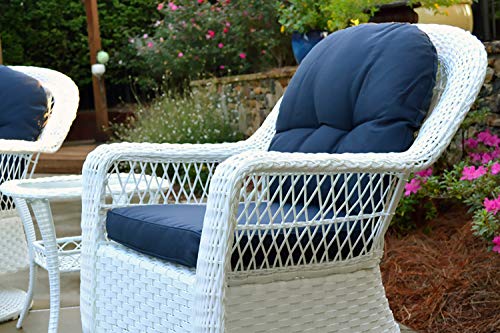 Tortuga Outdoor Biloxi 3 Piece Resin Wicker Bistro Set Coastal White