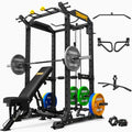 ToughFit 2024 Upgraded T2 Power Cage Multi-Function Power Rack with Lat Pulldown System Squat Rack Black