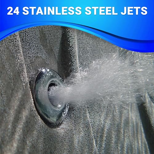 Essential Hot Tubs Inland 5-6 Person Plug & Play Spa 24 Jets LED Gray Granite