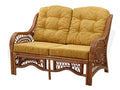 SunBear Furniture Lounge Malibu Loveseat Sofa ECO Natural Rattan Wicker Handmade Design Cognac