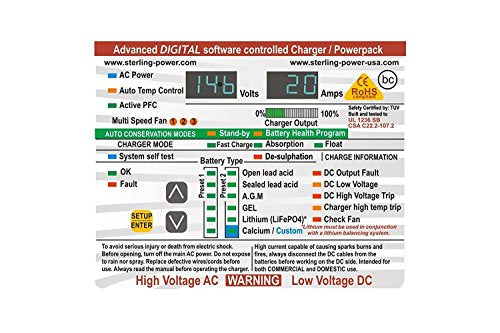 STERLING ProCharge Ultra 1260 Battery Charger 12 Volts 60 Amps White