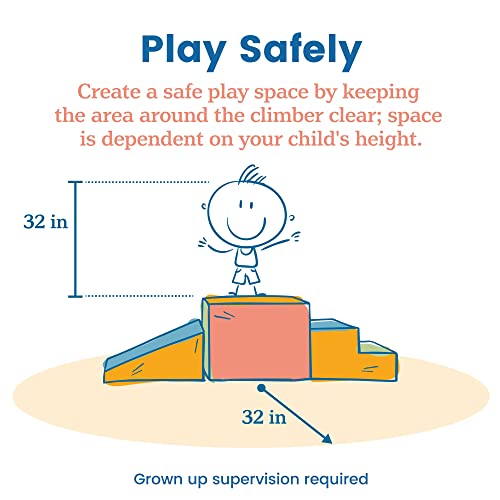 ECR4Kids SoftZone Little Me Wall Climb and Slide Beginner Playset, 6-Piece Assorted