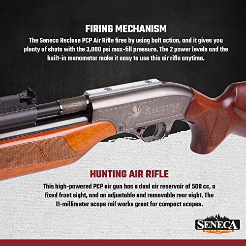 Seneca Recluse PCP Air Rifle Bolt-Action 357 Caliber Black/Brown