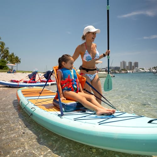 ISLE Surf and SUP Inflatable Hybrid Kayak-Paddle Board Bundle Sunset