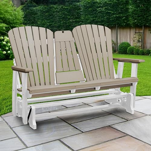 American Furniture Classics Two Person Glider Weatherwood and White