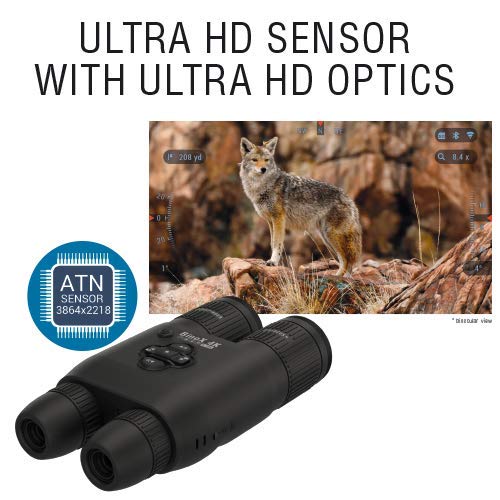 theOpticGuru ATN BinoX 4K 4-16X Smart Binoculars with Laser Range Finder Black
