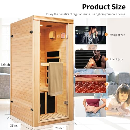 Daleyzay Infrared Home Sauna Box 1 Person Natural