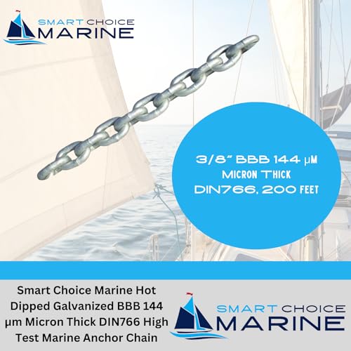 Smart Choice Marine Hot Dipped Galvanized BBB High Test Marine Anchor Chain 3/8" x 200 feet