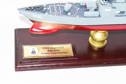Squadron Nostalgia LLC USS Ingersoll DD-990 Spruance Class Destroyer Scale Model Mahogany