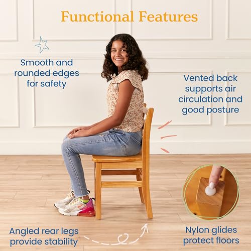 ECR4Kids Rectangular Hardwood Table Set with Chairs Honey