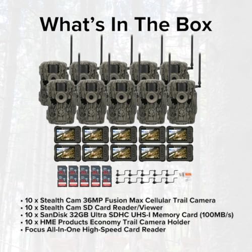 Stealth Cam 36MP Fusion Max Cellular Trail Camera Bundle with 10x Accessories