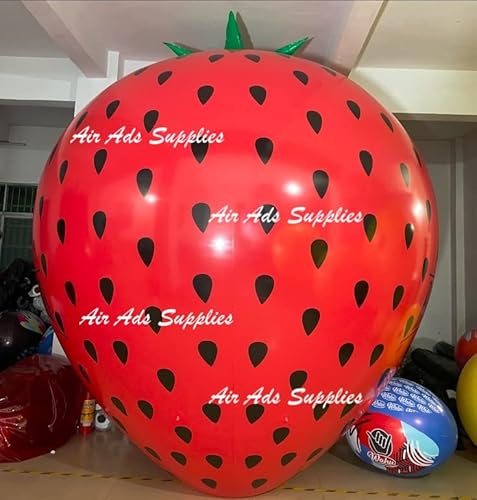 Air-Ads Supplies 16ft Giant Inflatable Flying Strawberry Helium Balloon Red