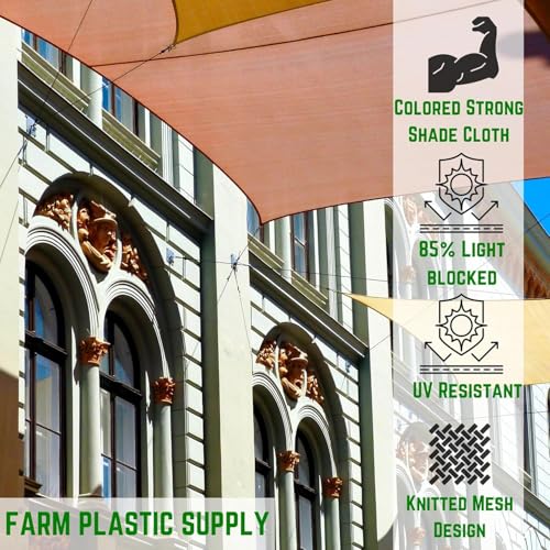 Farm Plastic Supply 85% Sand/Tan Shade Cloth Mesh Fabric 20' x 150' Tan
