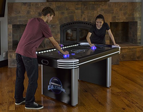 Triumph Sports USA Lumen-X Lazer 6’ Interactive Air Hockey Table Blue-Black