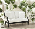 Safavieh Martinique Solid Wood Patio Loveseat Black/White