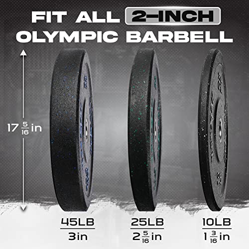 Yes4All 2-Inch Bumper Plate Olympic Rubber Weight Plate 250LB Plate Set