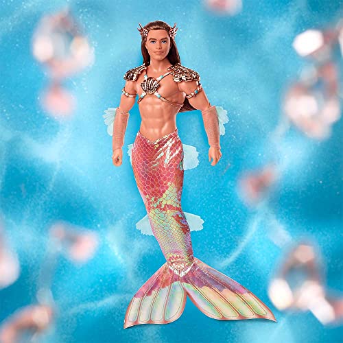 Mattel Barbie Signature King Ocean Ken Merman Doll 12" Pink/Orange