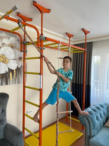 Bocahero Indoor Playground Swedish Ladder Climbing Wall Blue