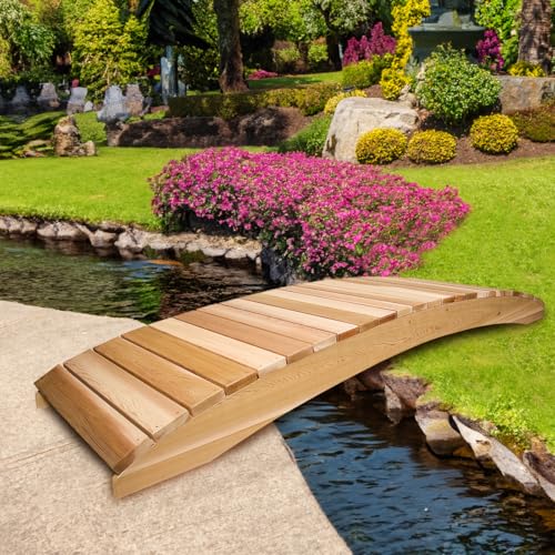 All Things Cedar 12-Ft Garden Bridge Natural Cedar Wood