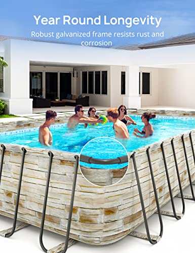 Evajoy Metal Frame Swimming Pool Set Blue