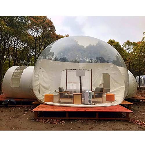 Generic Inflatable Double Rooms Bubble Tent 4M Main 2M Small Clear