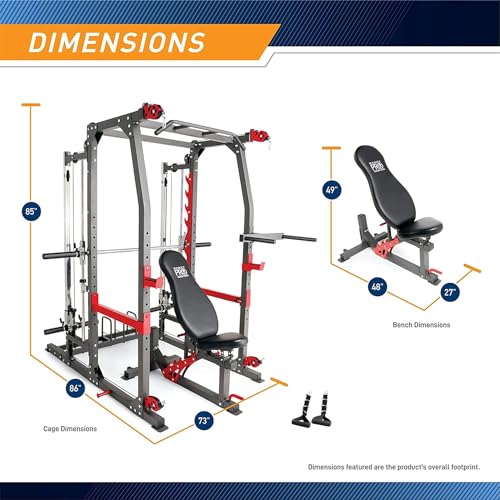 Marcy 3 in 1 Smith Machine Home Gym System Black