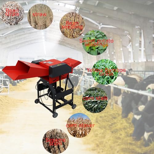 Banfluxion 220V 6-Blade Hay Cutter Pulverizer Red