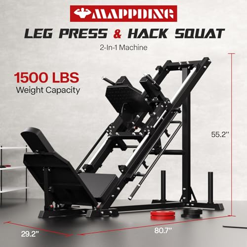 Mappding Leg Press Hack Squat Machine Black