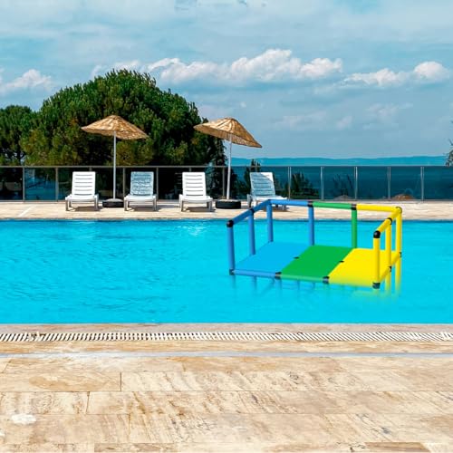 Funphix Kids Swimming Pool Platform Playset - Multi-Level Toddler Swim Platform