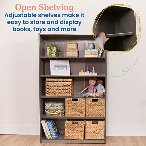 ECR4Kids Classic Bookcase 60in Adjustable Shelves Grey Wash