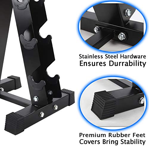 Gymnastics Power Hex Dumbbells Free Weights Set with Rack 190 LB