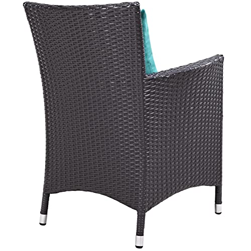 Modway Convene Collection 11-Piece Outdoor Patio Dining Set Espresso Turquoise