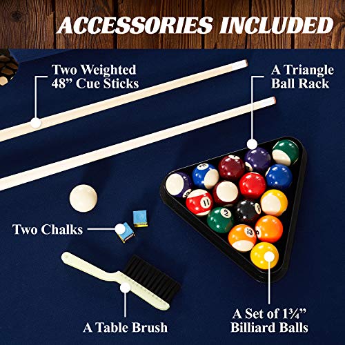 Barrington Billiards 5' Brooks Drop Pocket Table Black/Blue/Light Wood Grain