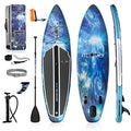 SereneLife Inflatable Stand Up Paddle Board 6 Inches Thick Ocean Blue