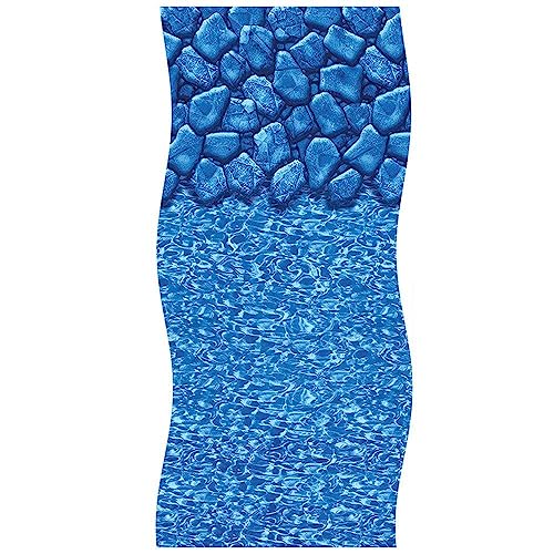 In The Swim 27' Round 25 Mil Overlap Pool Liner - Boulder Swirl Design Multi-Colored