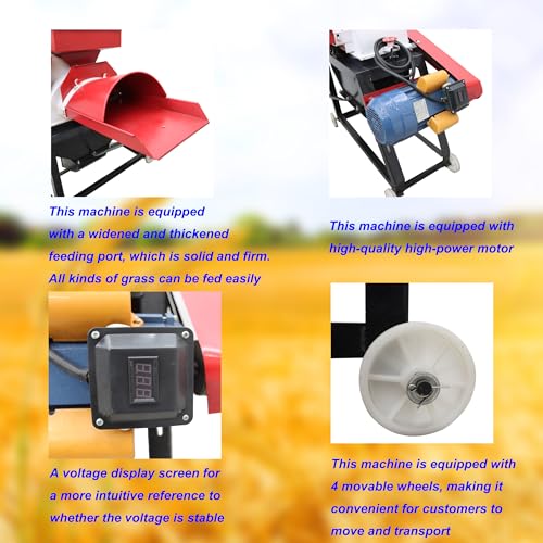 Banfluxion 220V Integrated Grass Cutting and Crop Crushing Machine Red