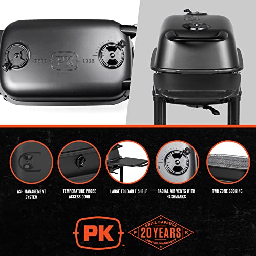 PK Grills Portable Charcoal Grill and Smoker PK300-BCX Graphite
