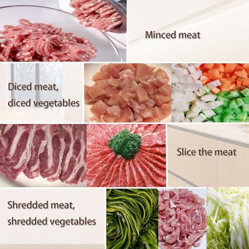 INTSUPERMAI Electric Meat Grinder and Slicer Commercial 110V with 5MM Blade Silver