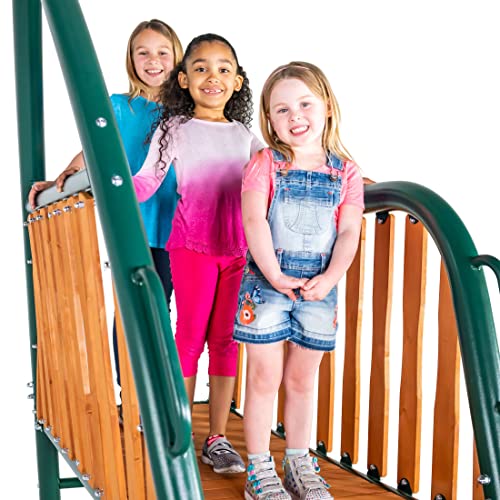Sportspower Alta Oaks Metal Wood Deck Swing Set with Slide