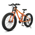 Viribus Fat Tire Bike Mens Mountain Bike Full Suspension 21 Speed Aluminium Alloy Frame 26" MTB Adult Bicycle Orange