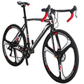 EUROBIKE Road Bike TSM550 21 Speed Dual Disc Brake 54CM 700C 3-Spoke Wheels Black White