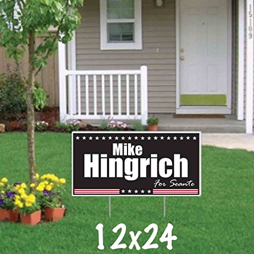 VictoryStore Custom Political Yard Sign 18x24 2-Sided Print with 2 Stakes - Political_7