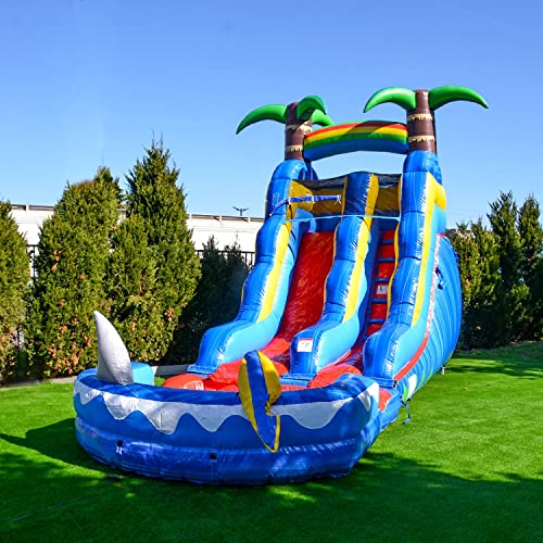 HERO KIDDO Ocean Shark Water Slide Inflatable Blue