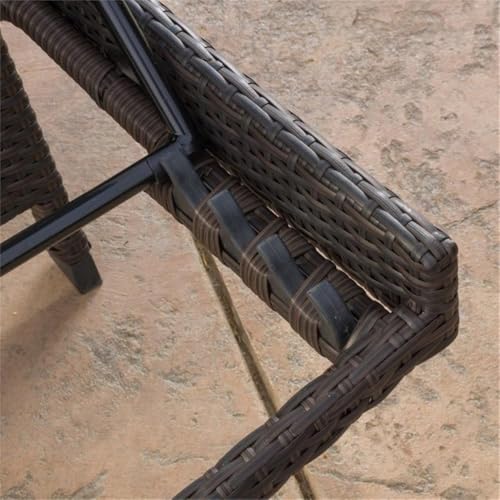 Noble House Salem Outdoor Adjustable Wicker Chaise Lounge Set of 2 Brown
