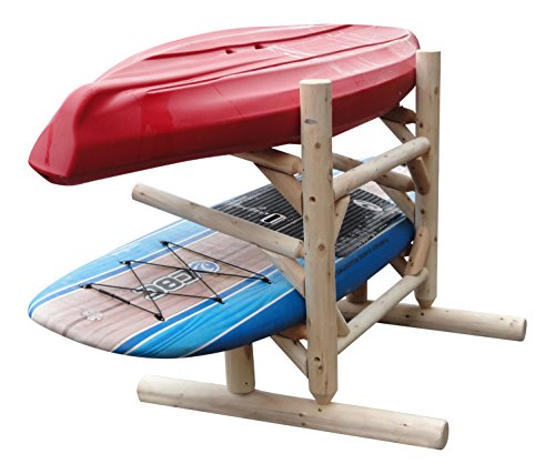 Log Kayak Rack 3 Place 1 Sided SUP Storage Rack Natural