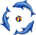 Artistry in Mosaics Dolphin Group Ceramic Swimming Pool Mosaic Multicolor
