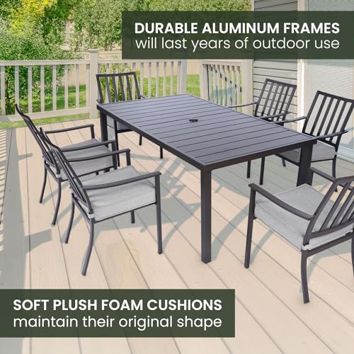 Hanover Mod Furniture Carter 7-Piece Patio Dining Set Grey