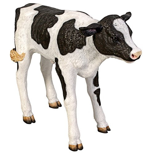 Design Toscano Buttercup Life Size Holstein Calf Dairy Cow Statue Full Color